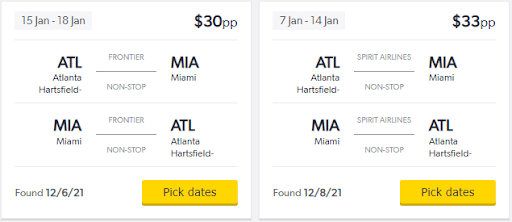Cheap flights from Atlanta to Miami in 2022